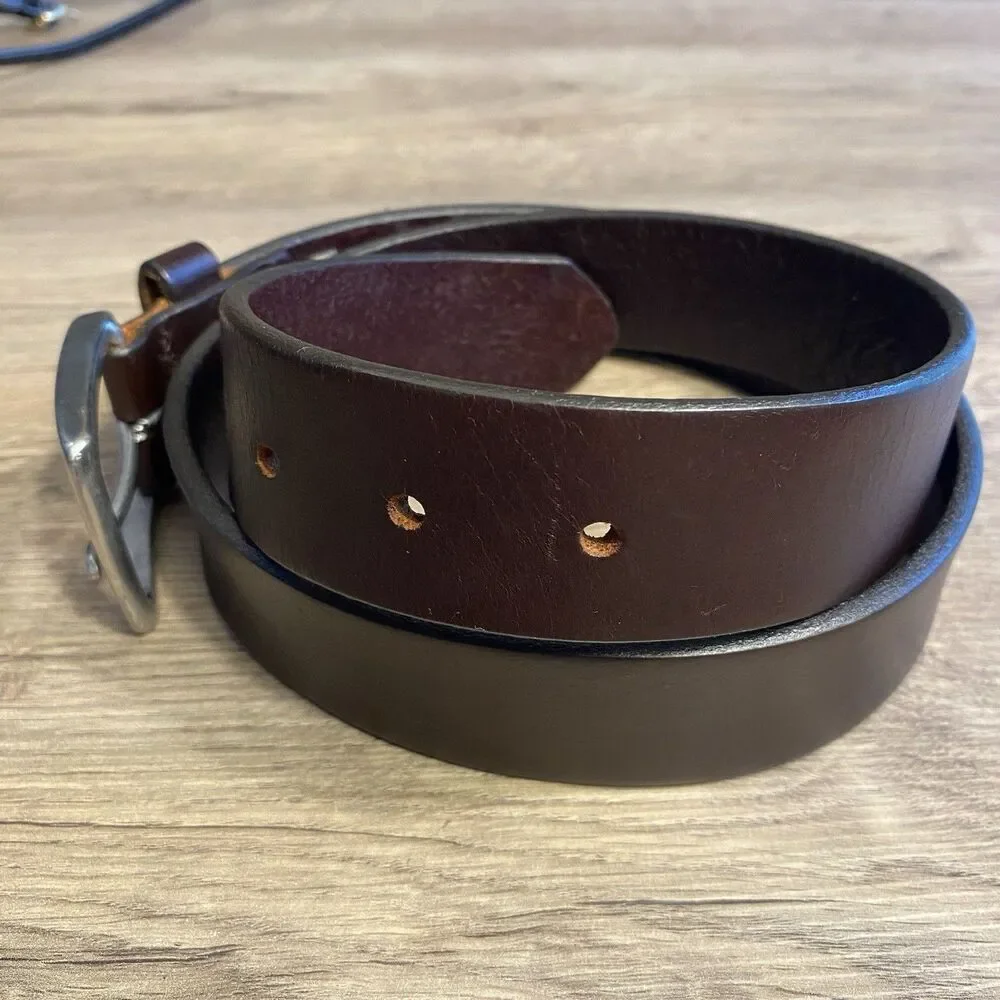 GAP Size 32 Dark Brown Genuine Cow Leather Men's Casual Belt USA